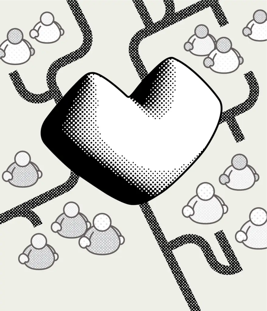 Network of users connected by similar values.